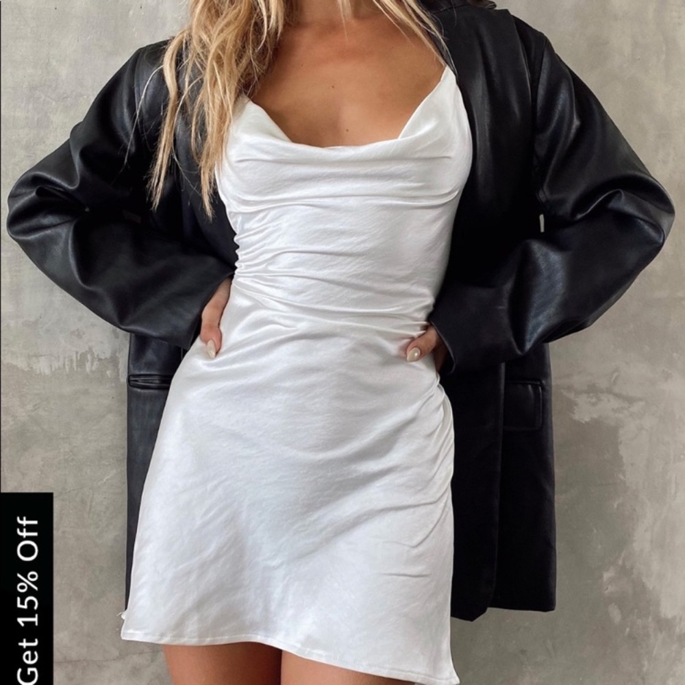MotelRocks white satin dress